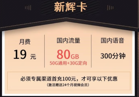 萊蕪移動熱賣新輝卡 月租19元可享50G通用+30G定向流量+300分鐘通話+24個月會員。