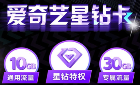 中國移動 愛奇藝星鉆卡大流量上網(wǎng)卡 首月0月費(fèi)送24個月星鉆會員 可添加3個親情號