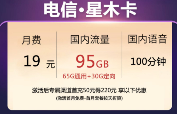 什么樣的手機(jī)卡流量多月租低便宜還靠譜？【電信木星卡】月租僅需19元流量+語(yǔ)音全國(guó)通用