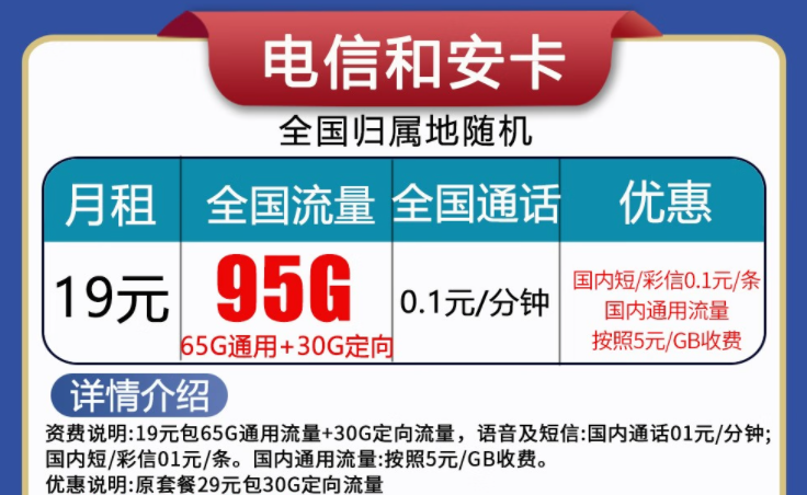 中國(guó)電信和安卡、喜顏卡套餐介紹 實(shí)用優(yōu)惠的手機(jī)上網(wǎng)卡低至19元全國(guó)流量不限速