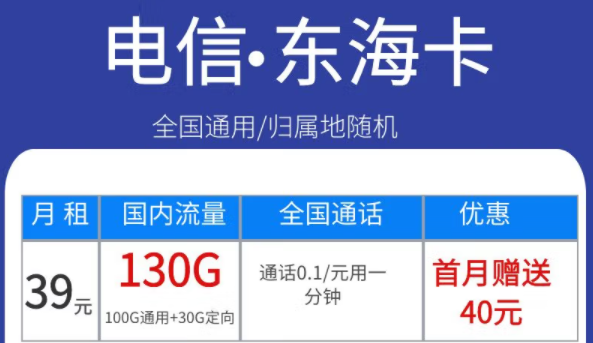 電信東?？?9元130G、永星卡30元120G+100分語音、海星卡29元100G流量|首月免費全國通用