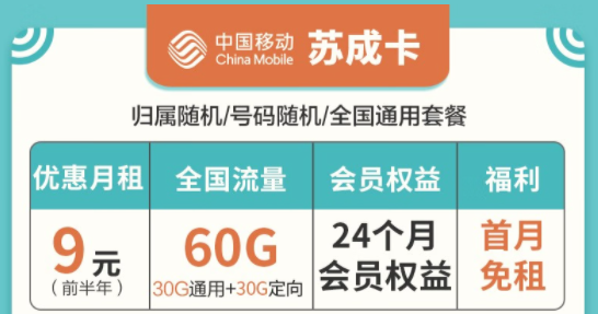 移動流量卡套餐推薦|蘇成卡、宏光卡、星欣卡|全國通用套餐低月租首月0元用