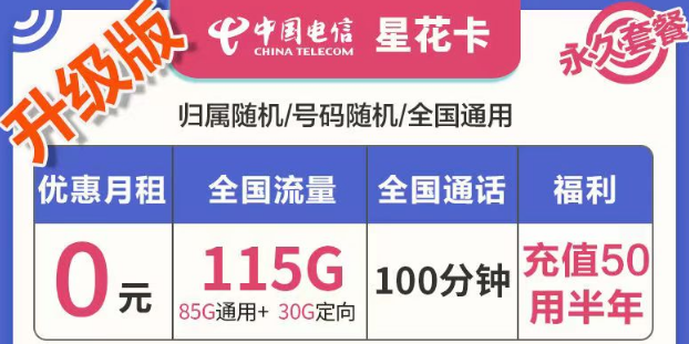 有哪些好用實(shí)惠的流量卡套餐？電信星花卡、霜花卡、海興卡|前半年0月租使用