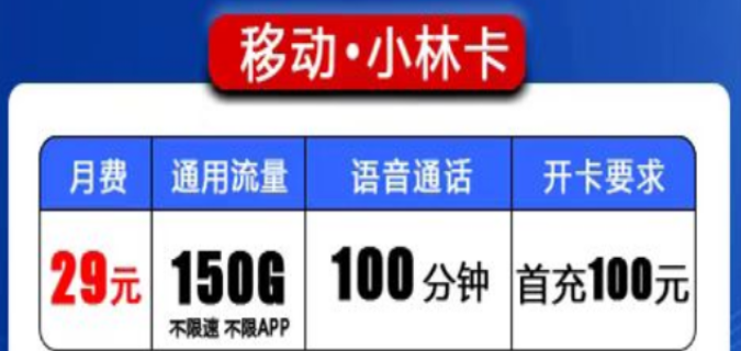 移動(dòng)流量卡會(huì)有都是純通用流量的嗎？移動(dòng)小林卡、森林卡|150G、200G純通用流量|+100分鐘免費(fèi)通話