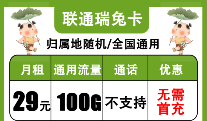 聯(lián)通純流量卡免費申請|聯(lián)通瑞兔卡、金兔卡|流量卡網(wǎng)速不好？