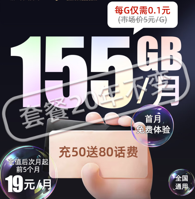電信大流量純上網(wǎng)卡：無合約期、9元體驗超多高速流量、官方可查