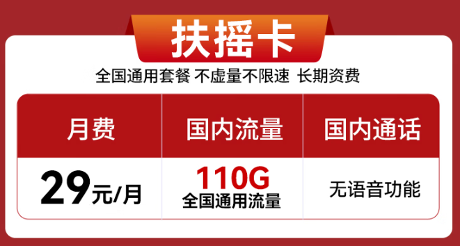 實(shí)惠好用的流量卡推薦！29元110G、29元100G通用流量卡！